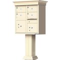 Florence Mfg Co Vital Cluster Box Unit w/Vogue Classic Accessories, 4 Mailboxes & 2 Parcel Lockers, Sandstone 1570-4T5VSDAF